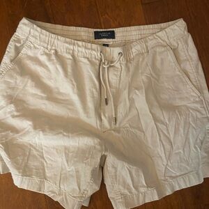 Beige Drawstring Shorts